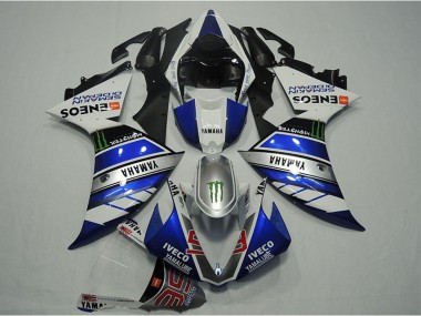2012-2014 Yamaha YZF R1 Motorcycle Fairings - Blue Silver White Black Green Monster IVECO Yamalube ENEOS Semakin Didepan