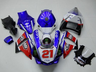 2015-2019 Yamaha YZF R1 Motorcycle Fairings - White Blue Red Black Green Monster 21