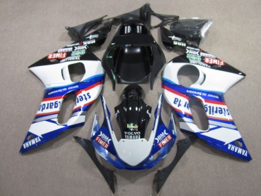 1998-2002 Yamaha YZF R6 Motorcycle Fairings - White Blue Red Black Vilvo Fimer Sterilgarda