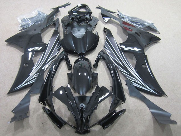 2006-2007 Yamaha YZF R6 Motorcycle Fairings - Glossy Black Matte Black White