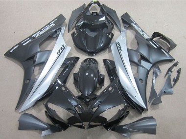 2006-2007 Yamaha YZF R6 Motorcycle Fairings - Glossy Black Matte Black Silver
