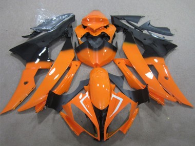 2008-2016 Yamaha YZF R6 Motorcycle Fairing - Orange Glossy Black
