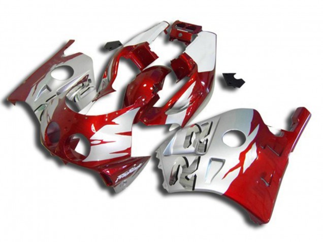 Online 1990-1998 Honda CBR250RR Fairings - Silver Red and White Online 1990-1998 Honda CBR250RR Fairings - Silver Red and White