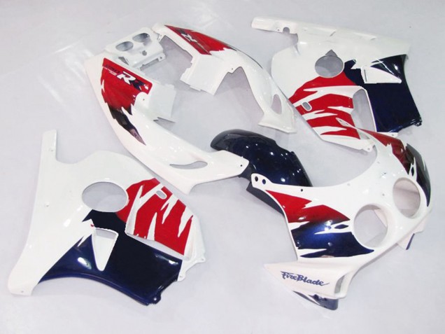 Online 1990-1998 Honda CBR250RR Fairings - White Red and Blue