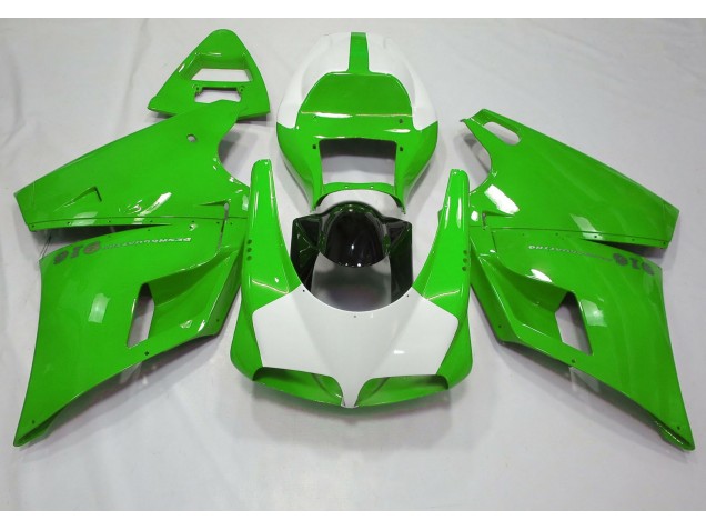 Online 1993-2005 Ducati 996 748 916 998 Fairings - Gloss Green & White Online 1993-2005 Ducati 996 748 916 998 Fairings - Gloss Green & White