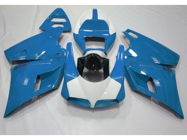 Online 1993-2005 Ducati 996 748 916 998 Fairings - Gloss Light Blue & White