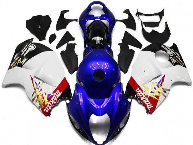 Online 1997-2007 Suzuki GSXR 1300 Fairings - Blue and White Custom Logo w black Online 1997-2007 Suzuki GSXR 1300 Fairings - Blue and White Custom Logo w black
