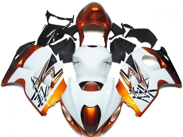 Online 1997-2007 Suzuki GSXR 1300 Fairings - Bronze and White Style