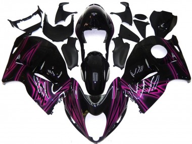 Online 1997-2007 Suzuki GSXR 1300 Fairings - Custom Black Gloss with Pink