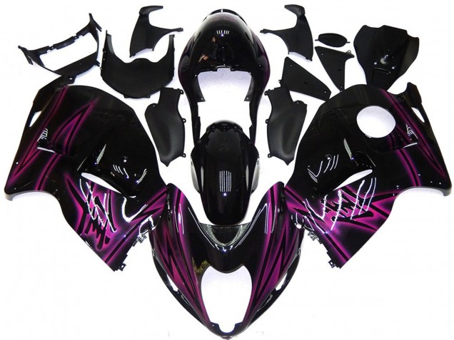 Online 1997-2007 Suzuki GSXR 1300 Fairings - Custom Black Gloss with Pink Online 1997-2007 Suzuki GSXR 1300 Fairings - Custom Black Gloss with Pink