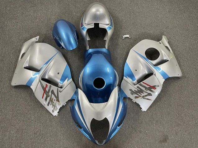 Online 1997-2007 Suzuki GSXR 1300 Fairings - Gloss Light Blue and Silver