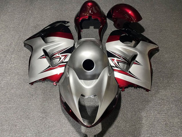 Online 1997-2007 Suzuki GSXR 1300 Fairings - Gloss Silver and Candy Red Online 1997-2007 Suzuki GSXR 1300 Fairings - Gloss Silver and Candy Red