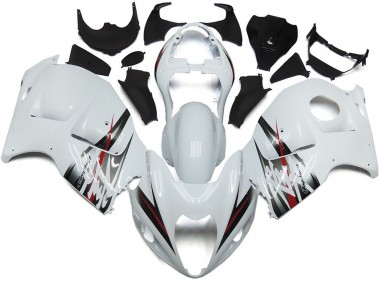 Online 1997-2007 Suzuki GSXR 1300 Fairings - Gloss White and Silver Style