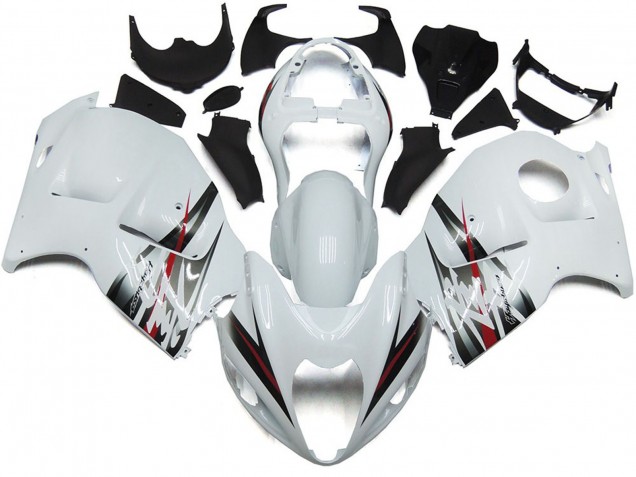 Online 1997-2007 Suzuki GSXR 1300 Fairings - Gloss White and Silver Style Online 1997-2007 Suzuki GSXR 1300 Fairings - Gloss White and Silver Style