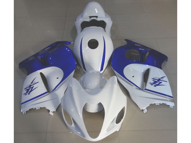 Online 1997-2007 Suzuki GSXR 1300 Fairings - Gloss White & Deep Blue Online 1997-2007 Suzuki GSXR 1300 Fairings - Gloss White & Deep Blue