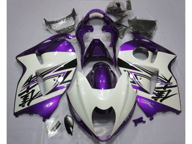 Online 1997-2007 Suzuki GSXR 1300 Fairings - Gloss White & Purple Online 1997-2007 Suzuki GSXR 1300 Fairings - Gloss White & Purple