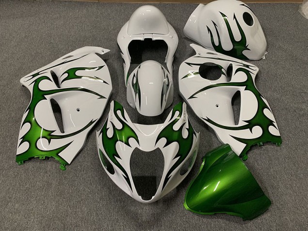 Online 1997-2007 Suzuki GSXR 1300 Fairings - Green and White Online 1997-2007 Suzuki GSXR 1300 Fairings - Green and White