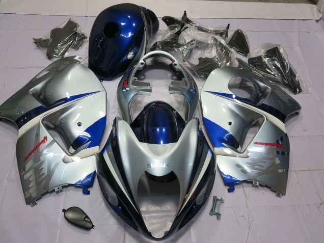 Online 1997-2007 Suzuki GSXR 1300 Fairings - Silver and Blue