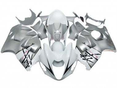 Online 1997-2007 Suzuki GSXR 1300 Fairings - Silver and White Gloss OEM Style