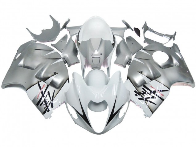 Online 1997-2007 Suzuki GSXR 1300 Fairings - Silver and White Gloss OEM Style Online 1997-2007 Suzuki GSXR 1300 Fairings - Silver and White Gloss OEM Style