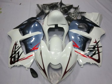 Online 1997-2007 Suzuki GSXR 1300 Fairings - White and Dusty Blue