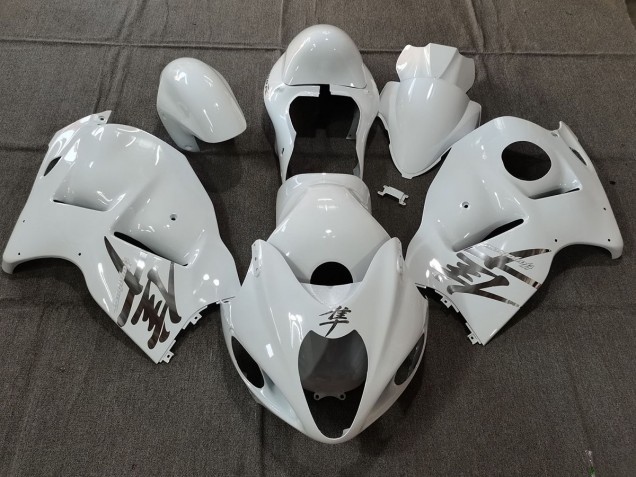 Online 1997-2007 Suzuki GSXR 1300 Fairings - White Gloss OEM Style with Silver Decals