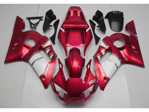Online 1998-2002 Yamaha R6 Fairings - Red & White Online 1998-2002 Yamaha R6 Fairings - Red & White