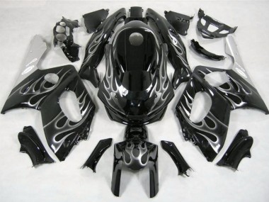 Online 1998-2007 Yamaha YZF600 Fairings - Black and Silver Flame