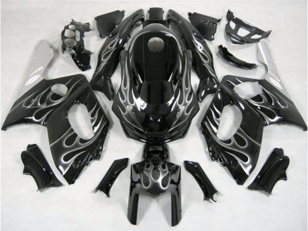 Online 1998-2007 Yamaha YZF600 Fairings - Black and Silver Flame Online 1998-2007 Yamaha YZF600 Fairings - Black and Silver Flame