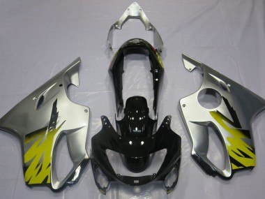 Online 1999-2000 Honda CBR600 F4 Fairings - Silver Yellow and Black
