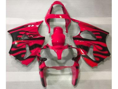 Online 2000-2002 Kawasaki ZX6R Fairings - Red & Black Flame