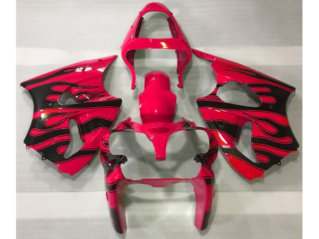 Online 2000-2002 Kawasaki ZX6R Fairings - Red & Black Flame