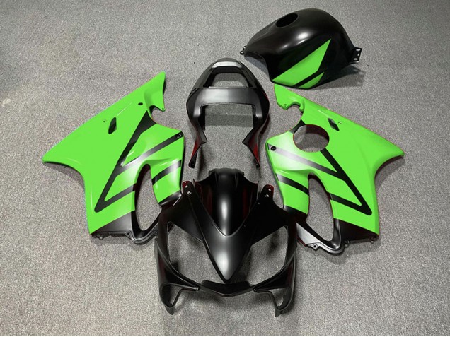 Online 2001-2003 Honda CBR600 F4i Fairings - Matte Black and Green