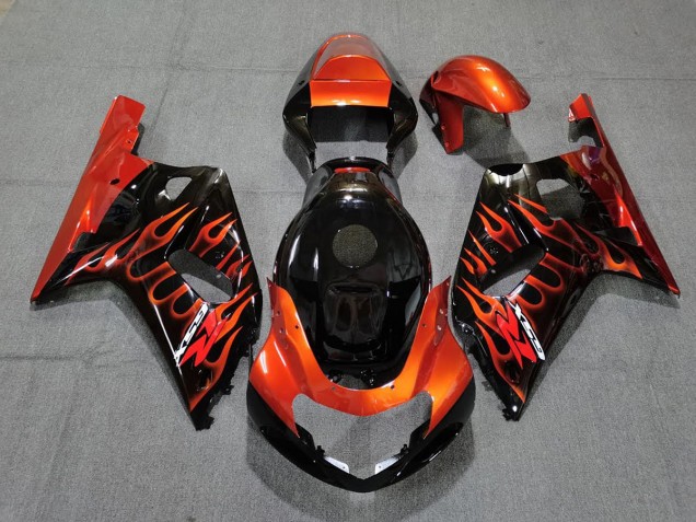 Online 2001-2003 Suzuki GSXR 600-750 Fairings - Gloss Black and Orange Online 2001-2003 Suzuki GSXR 600-750 Fairings - Gloss Black and Orange