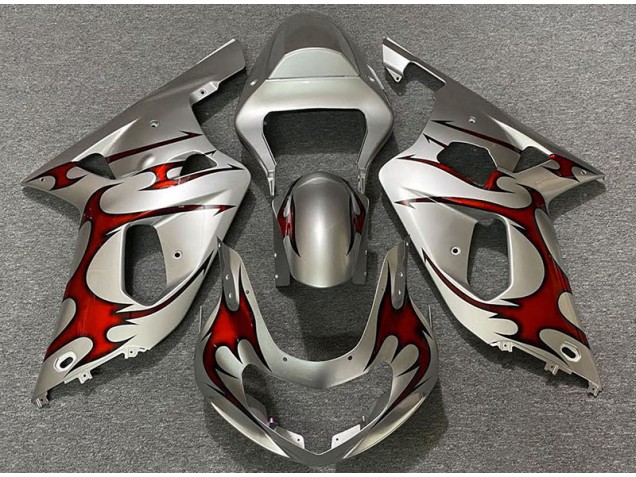 Online 2001-2003 Suzuki GSXR 600-750 Fairings - Gloss Silver & Red Online 2001-2003 Suzuki GSXR 600-750 Fairings - Gloss Silver & Red