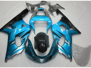 Online 2001-2003 Suzuki GSXR 600-750 Fairings - Light Blue and Silver