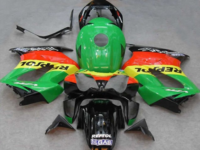 Online 2002-2012 Honda VFR800 Fairings - Green Repsol