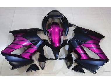 Online 2002-2012 Honda VFR800 Fairings - Matte Black & Pink