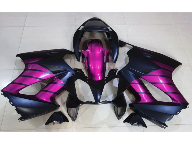 Online 2002-2012 Honda VFR800 Fairings - Matte Black & Pink Online 2002-2012 Honda VFR800 Fairings - Matte Black & Pink
