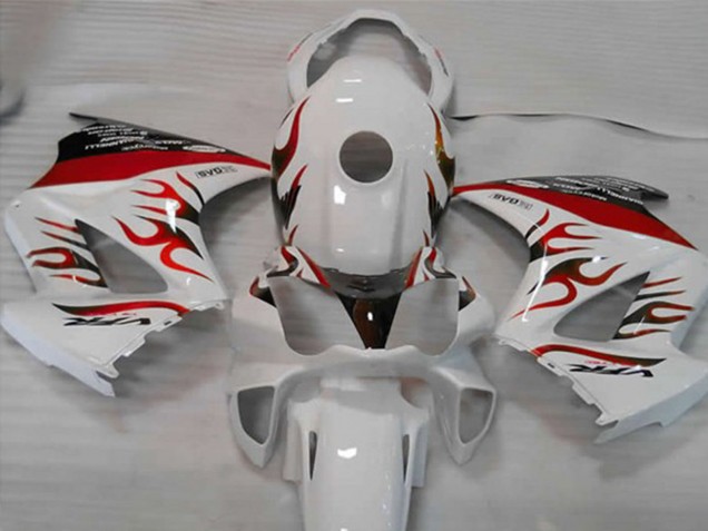 Online 2002-2012 Honda VFR800 Fairings - White Red Flame Online 2002-2012 Honda VFR800 Fairings - White Red Flame