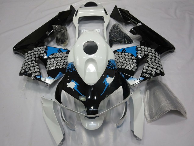 Online 2003-2004 Honda CBR600RR Fairings - Blue White and Black Splatter Online 2003-2004 Honda CBR600RR Fairings - Blue White and Black Splatter