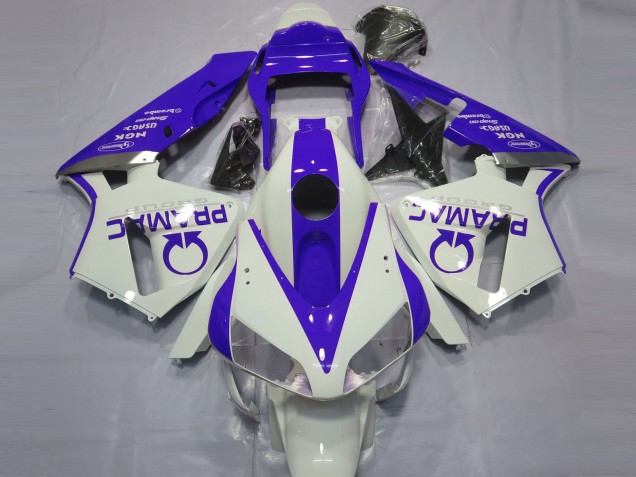 Online 2003-2004 Honda CBR600RR Fairings - Gloss White and Blue PRAMAC