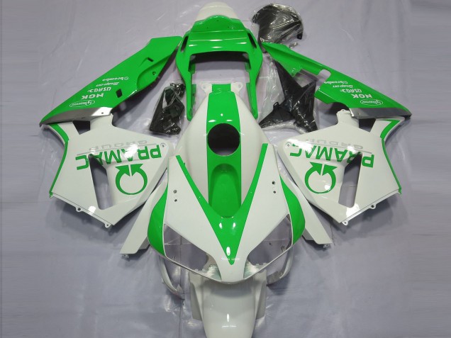 Online 2003-2004 Honda CBR600RR Fairings - Gloss White and Green PRAMAC