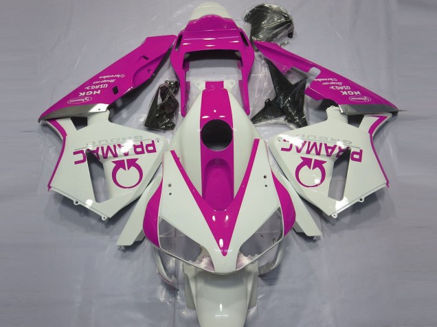 Online 2003-2004 Honda CBR600RR Fairings - Gloss White and Pink PRAMAC Online 2003-2004 Honda CBR600RR Fairings - Gloss White and Pink PRAMAC