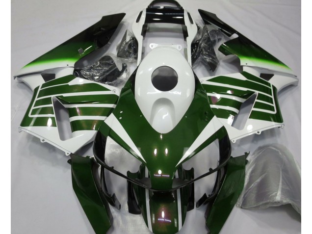 Online 2003-2004 Honda CBR600RR Fairings - Gloss White & Green Fade
