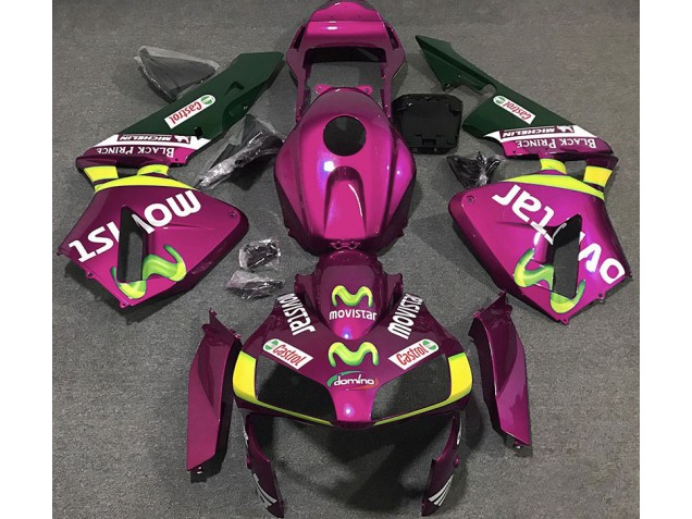 Online 2003-2004 Honda CBR600RR Fairings - Hot Pink Movistar