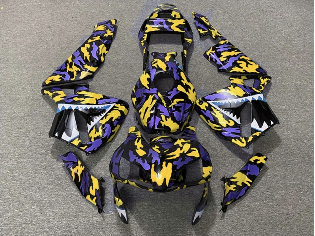 Online 2003-2004 Honda CBR600RR Fairings - Purple and Yellow Camo