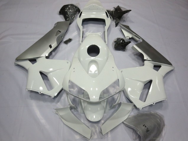 Online 2003-2004 Honda CBR600RR Fairings - Silver and White Online 2003-2004 Honda CBR600RR Fairings - Silver and White