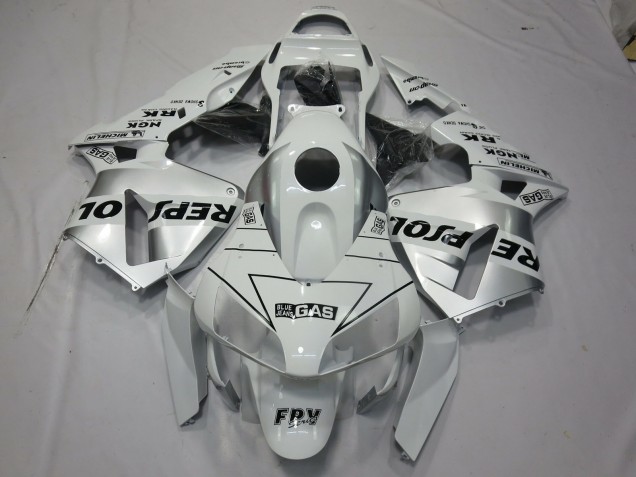 Online 2003-2004 Honda CBR600RR Fairings - White Silver Repsol Online 2003-2004 Honda CBR600RR Fairings - White Silver Repsol