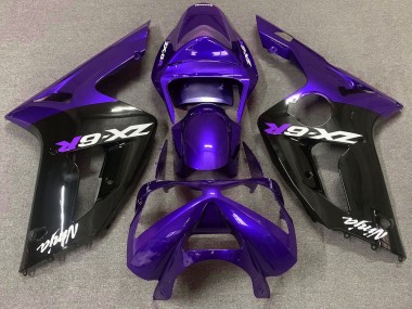 Online 2003-2004 Kawasaki ZX6R Fairings - Gloss Purple and Black